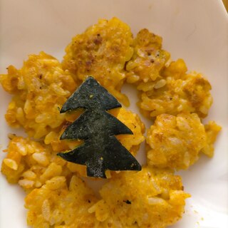 離乳食✧*クリスマスにꊛ໋̝❅☃かぼちゃ卵お焼き